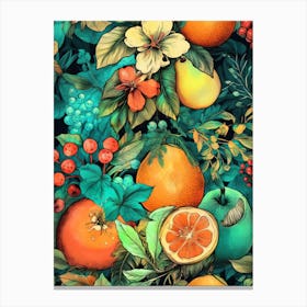 Seamless Pattern With Fruits  nature flora  Canvas Print