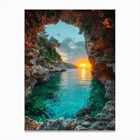 Sunset In A Cave 3 Canvas Print