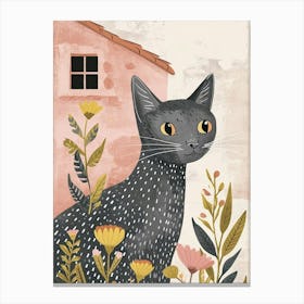 Egyptian Mau Cat Storybook Illustration 2 Canvas Print