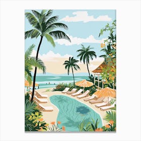Radisson Beach, Bali, Indonesia, Matisse And Rousseau Style 3 Canvas Print