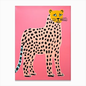 Pink Polka Dot Cheetah 1 Canvas Print
