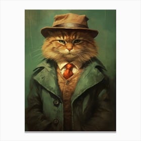 Gangster Cat Laperm Canvas Print