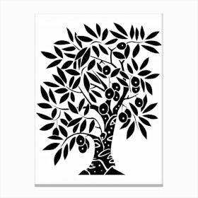 Olive Tree Simple Geometric Nature Stencil 1 Canvas Print