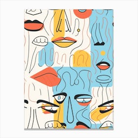 Colourful Abstract Face Illustration 3 Canvas Print