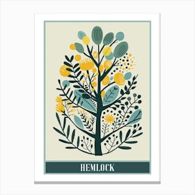 Hemlock Tree Flat Illustration 2 Poster Canvas Print