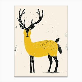Yellow Reindeer 3 Canvas Print