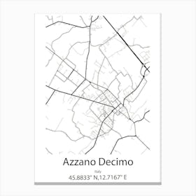 Azzano,Italy Minimalist Map Canvas Print