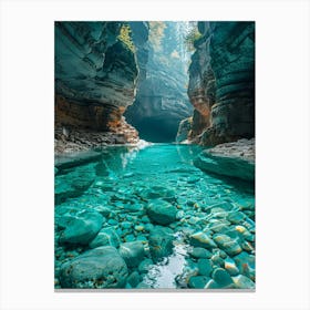 Blue Water In A Canyon 5 Canvas Print