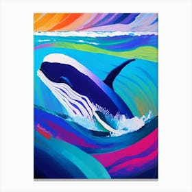 Whale In Ocean Brushstroke Painting  Canvas Print