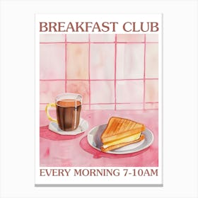 Breakfast Club Coffee And Toastie 4 Canvas Print