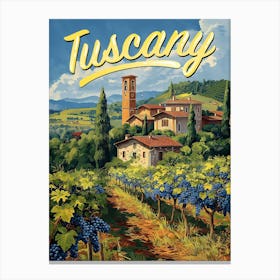 Travel Poster Of Tuscany Italy Canvas Print