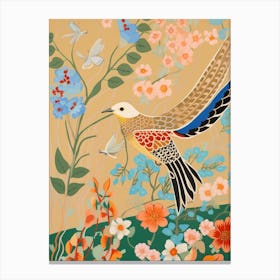 Maximalist Bird Painting Gold Finch 2 Canvas Print