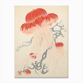 Irukandji Jellyfish Traditional Japanese Style 2 Canvas Print