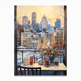 Winter Cityscape New York City Usa 6 Canvas Print
