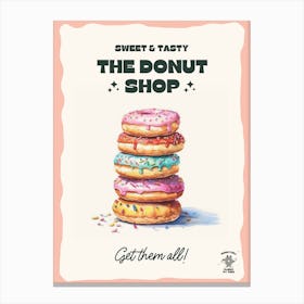 Stack Of Sprinkles Donuts The Donut Shop 2 Canvas Print