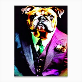 Bulldog In A Suit 2 - Daguerreotype  Canvas Print