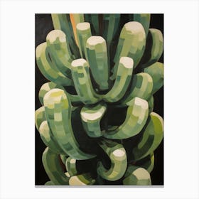 Modern Abstract Cactus Painting Cylindropuntia Kleiniae Cactus 1 Canvas Print