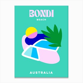 Take me to Bondi Beach Australia - Minimal Bold Aqua Blue Summer - Travel series Canvas Print