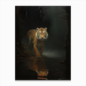 Tiger Art In Tonalism Style 4 Canvas Print