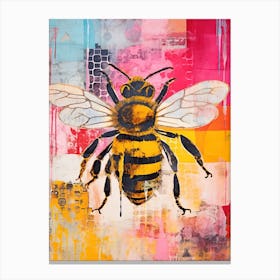 Bee Screen Print Inspired  3 Canvas Print