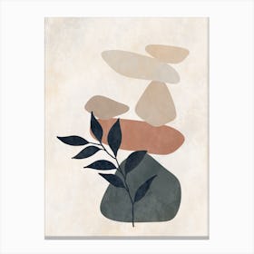 Rocks And Leaves Canvas Print