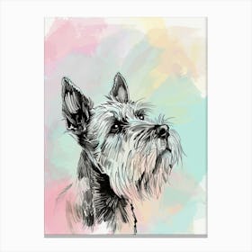 Pastel Irish Terrier Dog Pastel Illustration 3 Canvas Print