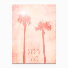 Palm Trees Summer Vibes Canvas Print