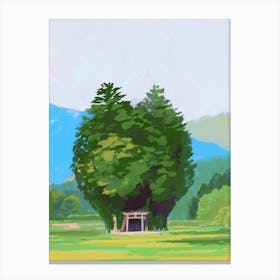 Tree In The Field Canvas Print