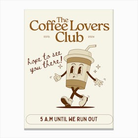 Coffee Club Kitchen | Coffee Lover’s Club |Vintage Coffee Bar Canvas Print