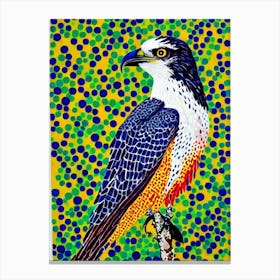 Osprey Yayoi Kusama Style Illustration Bird Canvas Print