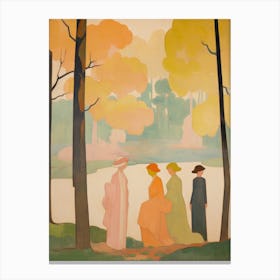 Three Women In The Woods Canvas Print