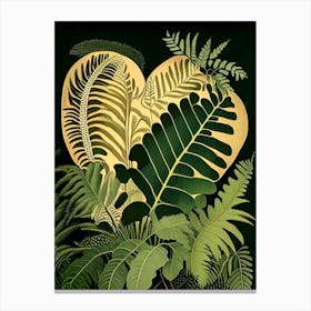 Heart Fern Rousseau Inspired Canvas Print