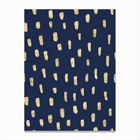 Royal Blue with Gold Dots Canvas Print