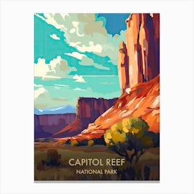 Capitol Reef National Park Travel Poster Illustration Style 2 Canvas Print