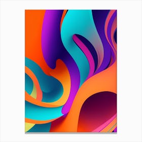 Abstract Colorful Waves Vertical Composition 28 Canvas Print