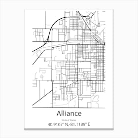 Alliance,United States Minimalist Map Canvas Print