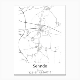 Sehnde,Germany Minimalist Map Canvas Print