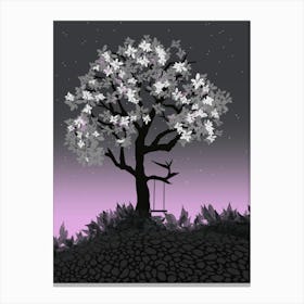 Tree At Night Canvas Print