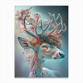 Deer Rainbow Flower 2 Canvas Print