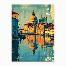 Abstract Venice poster illustration 10 Canvas Print