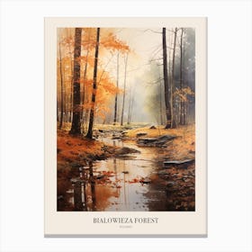 Autumn Forest Landscape Bialowieza Forest Poland 3 Poster Canvas Print