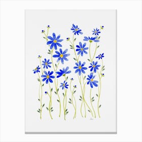 Blue Daisies Canvas Print