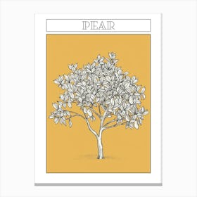 Pear Tree Minimalistic Drawing 2 Poster Canvas Print