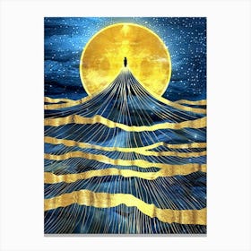 Moon And The Ocean Canvas Print