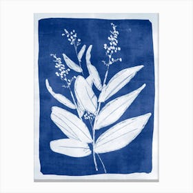 Minimal Plant 24 Blue Canvas Print