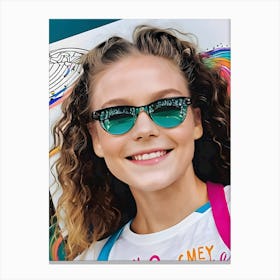 Girl With Sunglasses Canvas Print