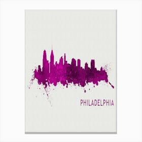 Philadelphia Pennsylvania City Purple Canvas Print