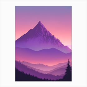 Misty Mountains Vertical Composition In Purple Tone 47 Canvas Print