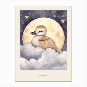 Sleeping Baby Goose Nursery Poster Canvas Print