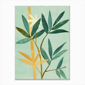 Bamboo Tree Flat Illustration 3 Canvas Print